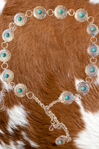 Turquoise Concho Belt - iamericaverret