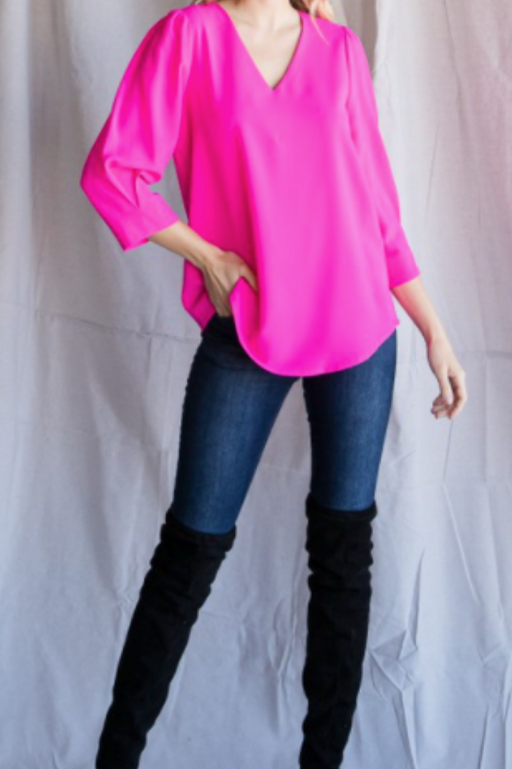 Olivia Hot Pink Top - iamericaverret