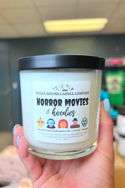 Horror Movies & Hoodies | 9 oz. Handcrafted Candle - iamericaverret