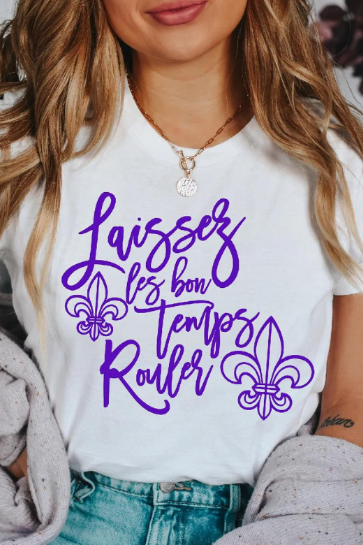 Laissez Les Bons Temps Rouler Purple Graphic Tee