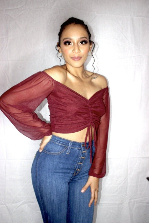 Burgundy Crop Top